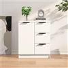ZQQLVOO Credenza Bianca 60x30x70 cm in Legno Multistrato, Cassettiera, Credenza, Squisito mobile fatto a mano per arredare con stile