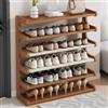 Generico Piccolo Stretto Portascarpe Organizer, Scaffale Multistrato, Scarpiera Verticale Angolare Bambù Portascarpe Indipendente Design Aperto Per Piccoli Spazi(6tier 50cm)