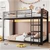 Henjda Letto a castello, 90 x 200 cm, letto per bambini con ripiani in legno, letto in metallo con protezione anticaduta, per bambini e ragazzi, letto familiare, letto da gioco, senza materasso