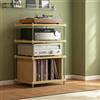 CJWKXQOL Rack HiFi in Legno Massello con Struttura in Acciaio Inox | Scaffale Audio Multilivello dal Design Moderno per Impianti Stereo e Home Theater(Brown-B)