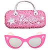 Barbie Girl's Cat Eye Sunglasses and Handled Hard Case Set, Pink Sparkle
