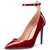 NobleOnly Donna Alto High Spillo Tacco Heel a Punta Cinturino alla Caviglia Fibbia Pumps Ballo Casual Clear Dress Scarpe 10 CM Heels