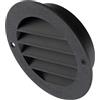 AERZETIX Griglia di ventilazione/aerazione Ø75 mm rotonda da incasso in plastica ASA per interno e esterno/colore nero