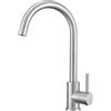 HOMEVELLO Rubinetto da Cucina CORE 35, Acciaio Spazzolato, Miscelatore 360°, Miscelatore da Cucina in Acciaio Inox per Lavello, Altezza: 35 cm, Parte Della Testa: Ceramica, Design Moderno