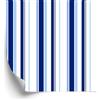 WALLERO Carta da parati in tessuto non tessuto Blu e righe bianche verticali 50 × 1000 cm