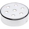 AMARCORDS - Kit Rosone 7 fori per Lampadario in metallo, coprifili per lampada completo di accessori fermacavo viti e staffa da soffitto. Diametro 100mm altezza 35mm colore CROMO