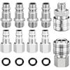 Comioke 10 Pcs Attacchi Connettore Rapidi Europei 1/4BSP Raccordi Aria Compressa, Compressori per Linea, Rapido per innesto aria e connettori Maschio