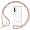 NALIA Cover con Collana per Samsung Galaxy A72 - Custodia, Arcobaleno | Mani Libere, Zero Stress, Retro Cristallino, Il Tuo Tocco Di Stile, Airbag Invisibile, HANGIT