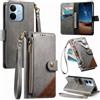 LIAOCY Cover a Libretto per Xiaomi Redmi Note 17 Pro 5G, Custodia Portafoglio con Cerniera in Pelle PU[Stile Business], Cover Anticaduta con Supporto, Gray.