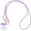 Olgary Cordino Per Cellulare Universale Telefono Phone Lanyard Tracolla con 2 Patch, Collana Nylon Cinturino Regolabile In Pelle Intrecciata, Compatibile Con La Maggior Parte Degli Smartphone, Violet