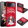 Yoedge Custodia protettiva natalizia per Samsung Galaxy Z Flip4 5G 6,7, in silicone nero con motivo ultra sottile, antiurto, per Samsung Z Flip3, pupazzo di neve 2