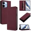 LIAOCY Cover a Libretto per Xiaomi Redmi Note 17 Pro Max, Cover Portafoglio in Pelle PU con Protezione RFID, Custodia Anticollisione con Supporto, Wine Red.