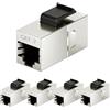 OFFCUP 5 Pezzi Adattatore RJ45, Accoppiatore Rete Connettore Estensione Lan | Accoppiatore in Linea Schermato per Connettore Estensore Cavo Ethernet Cat6a/Cat6/Cat5e/Cat5 - Da Femmina a Femmina
