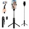 Generico Bastone Selfie con Treppiede Smartphone Bluetooth, Selfie Stick Estensibile 20-103 cm, Rotazione 360°, Supporto Telefono Nero per Foto e Video