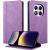 CASAFUNY Custodia per Xiaomi Redmi Note 14 Pro 4G Ultra Cover a Libro Portafoglio in Pelle PU Protettiva Flip Caso Custodia per Xiaomi Redmi Note 14 Pro 4G, Viola