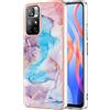 nincyee Custodia in TPU per Xiaomi Redmi Note 11S e Note 11 4G, Marmo Farfalla Colorata IMD Placcatura Slim Fit Caso Cover con Tracolla Cordino