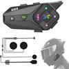 OBEST Interfono per casco da moto, Bluetooth 6.0, portata di comunicazione 500 metri, cancellazione intelligente del rumore, impermeabile IPX6, batteria da 1000 mAh, supporta la condivisione musicale