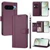 LIAOCY Custodia a Libro Portafoglio per Google Pixel 11 Pro XL, Pelle PU con Fibbia Magnetica [9 Scomparti per Carte], Cover Business Antiurto con Supporto, Purple.