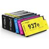 INK4U Cartucce 937e Multipack con Chip, 5 Pack Compatibile per HP 937 937XL