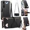 LIAOCY Portafoglio Custodia per ZTE Nubia Neo 5 GT, A Tracolla Flip Cover in Pelle PU con Motivo a Cuore【Fibbia Magnetica】, Anticaduta con Supporto, Black.