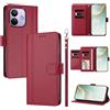 LIAOCY Custodia a Libro Portafoglio per Xiaomi Redmi Note 17 Pro 5G, Pelle PU con Fibbia Magnetica [9 Scomparti per Carte], Cover Business Antiurto con Supporto, Red.