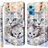 BLOTECH for Realme GT Neo 3T 5G/Realme GT 2 5G Flip Caso Pelle Premium Portafoglio Custodia Portafogli 3D Pittura Colorata Magic Wallet Protezione con Coin Pocket Stand Function FlipCover,Gatto coccolone