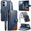 LIAOCY Cover a Libretto per Xiaomi Redmi Note 17 Pro 5G, Custodia Portafoglio con Cerniera in Pelle PU[Stile Business], Cover Anticaduta con Supporto, Blue.