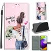 KENHONER Custodia per Samsung Galaxy A52 5G/4G/A52s 5G, ragazza | Portafoglio Pelle PU, Magnetica, Resistente Agli Urti, Scomparto Carte Credito, Pieghevole, Flip Libro, Motivo