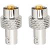 YINETTECH Confezione da 2 Adattatori Antenna BNC Femmina per Testa di Prova Compatibile con Icom F52D F1100D F1000 50 Ohm Argento