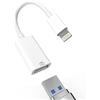 HOYULLI Cavo adattatore OTG da Lightning maschio a USB femmina, compatibile con iPhone 13, 11, 12Pro, Max, Mini XR X, XS, 8, 7 SE Plus, per iPad Air, fotocamera, mouse 3.0, tastiera, hub, connettore