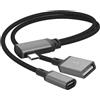 YACSEJAO Cavo splitter USB C a 90 gradi, 0,3 m (tipo A + tipo C) | Adattatore di prolunga da USB C maschio a USB A e USB C femmina, in nylon intrecciato, ricarica rapida, trasferimento dati