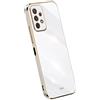 RankOne La Custodia del Telefono è Adatta per Samsung Galaxy A13 4G (6.6 Inches), Case per Cellulare in Silicone con Telaio Galvanico - Bianco