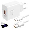 Menibeuty 66 W Supercharge Caricatore USB C Veloce con 6 A 1 m Cavo USB di ricarica Adattatore Alimentatore 66 Watt per Hon0r Magic6 Lite 5 Lite 6 5 Pro X6b Mate 60 50 P60 Pad 9 X9 X8a (bianco)