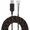 KIMISS USB da 2,2 Metri, Ricambio per Mouse Steelseries Kana Paracord Cavo Wire Line Cavo Mouse Nero Bianco (Arancione Nero)