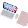 HLTOOP Custodia con Tastiera per Honor Pad X9 11,5 Pollici 2023, Tastiera Wireless Retroilluminata Rimovibile con Copertura Protettiva,Pink with Mouse