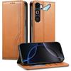 LIAOCY Custodia Business per ZTE Nubia Neo 5 GT, Cover Wallet Flip in PU Pelle [Chiusura Magnetica], Cover Resistente alle Cadute con Supporto, Brown.