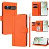 LIAOCY Custodia a Libro Portafoglio per Sony Xperia 10 VII / 10 VIII, Pelle PU con Fibbia Magnetica [9 Scomparti per Carte], Cover Business Antiurto con Supporto, Orange.