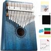 FLSEPAMB Kalimba Daumenklavier a 17 tasti, con guida di studio per adulti o bambini, colore: blu
