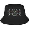 QAZWZML Divertente cappello da pescatore a doppio strato per gatti, uccelli e fiori, pieghevole, protezione UV, nero