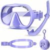 HINATAA Attrezzatura da snorkeling per adulti, 2 tipi di cinghie per la testa, set | Maschera anti-appannamento, vista panoramica, anti-perdite, set per snorkeling portatile, con guscio di stoccaggio