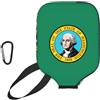 YQxwJL Copertura per pagaia in neoprene con stampa bandiera Washington, custodia protettiva con cerniera con tasca in rete e moschettone