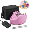 WHOOLEFUN Pompa Elettrica Di Precisione Per Palloncini, Gonfiatore Quantitativo Per Palloncini, Con Timer Digitale E Interruttore A Pedale, Tempo E Velocità Regolabili, Gonfiaggio A Doppio Pink