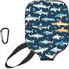 YQxwJL Copertura per pagaia da pickleball in neoprene con stampa nautica con squali, custodia protettiva con cerniera con tasca in rete e moschettone