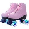 MLYPRU Pattini A Rotelle Per Ragazze E Donne Con Ruote Luminose, Pelle Pu Luminose Unisex Per Marciapiede E Parco Giochi(40 EU,Pink+glitter wheel)