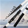 Hoppipola Canna da pesca telescopica in carbonio, 1,8 m/2,1 m/2,4 m/2,7 m, portatile, con anelli in porcellana per pesca su roccia e esche