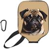 YQxwJL Copertura per pagaia da pickleball in neoprene con stampa di cani carlino, custodia protettiva con cerniera con tasca in rete e moschettone
