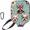YQxwJL Copertura per pagaia da pickleball in neoprene con stampa floreale Yorkie, custodia protettiva con cerniera con tasca in rete e moschettone