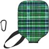 YQxwJL Copertura per pagaia in neoprene con stampa scozzese scozzese blu e verde, custodia protettiva con cerniera con tasca in rete e moschettone