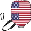 YQxwJL Copertura della pagaia del pickleball del neoprene della stampa della bandiera americana, manicotto protettivo della chiusura lampo con la tasca della rete e il