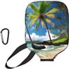 YQxwJL Copertura per pagaia in neoprene con stampa tropicale di palme hawaiane e spiaggia, custodia protettiva con cerniera con tasca in rete e moschettone